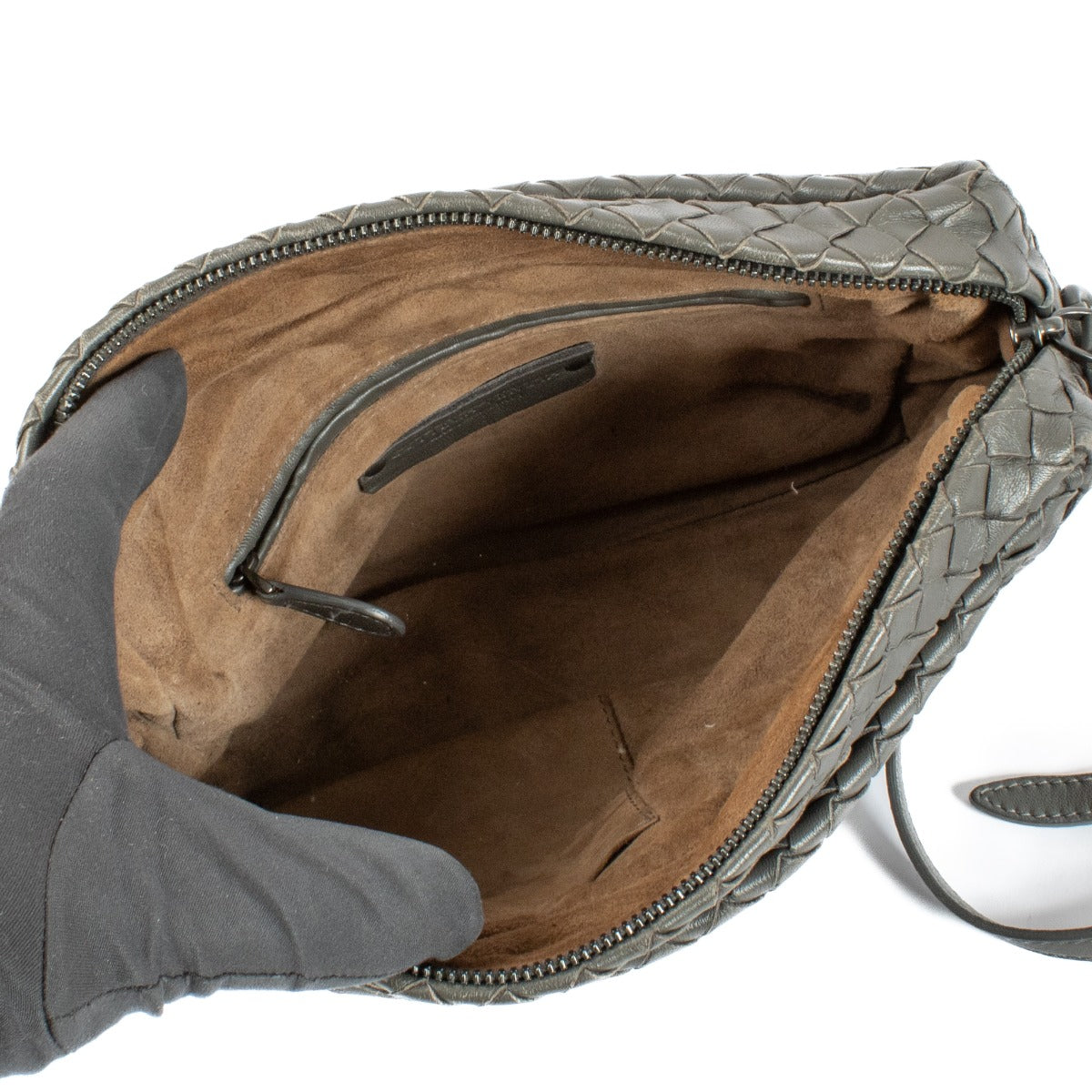Bottega Veneta Taupe Intrecciato Crossbody Bag
