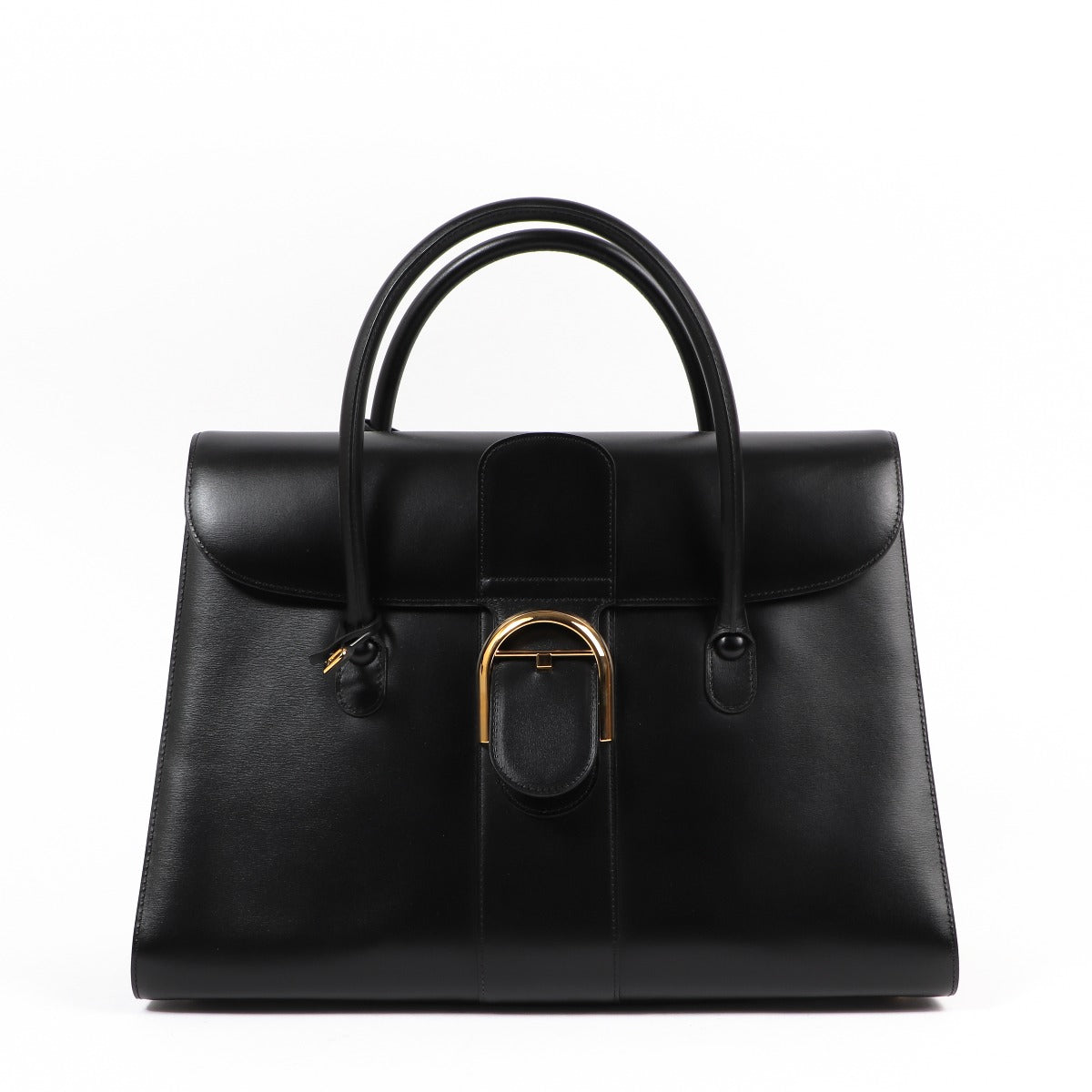 Delvaux Brillant Double Poignée Black Box Calf
