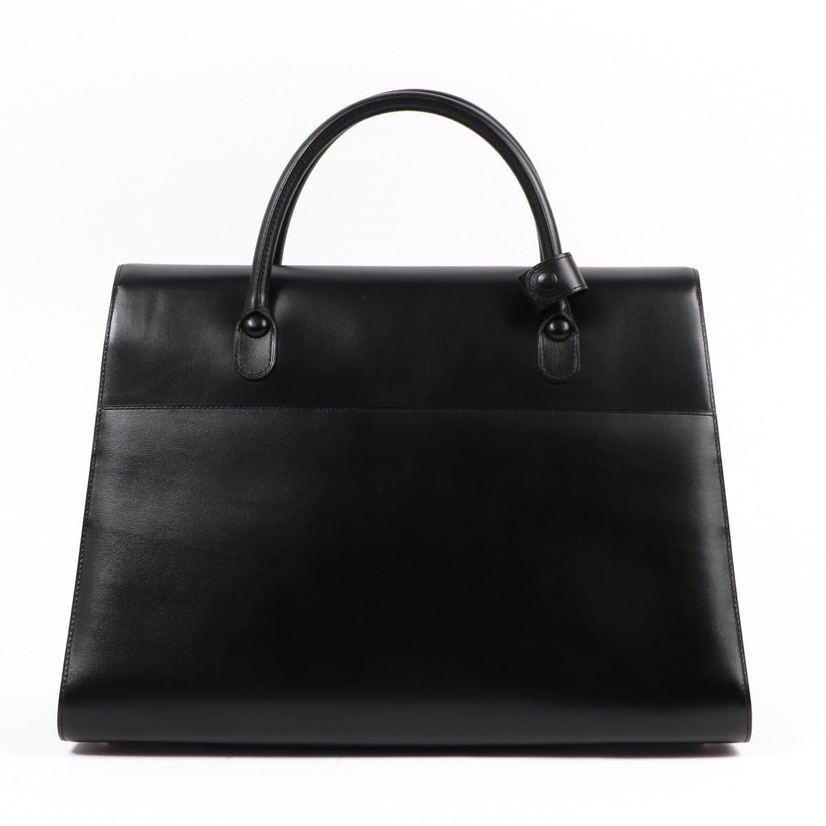 Buy an authentic second-hand Delvaux Black Box Calf Double Poignée Brillant Top Handle Bag in very good condition at Labellov in Antwerp.