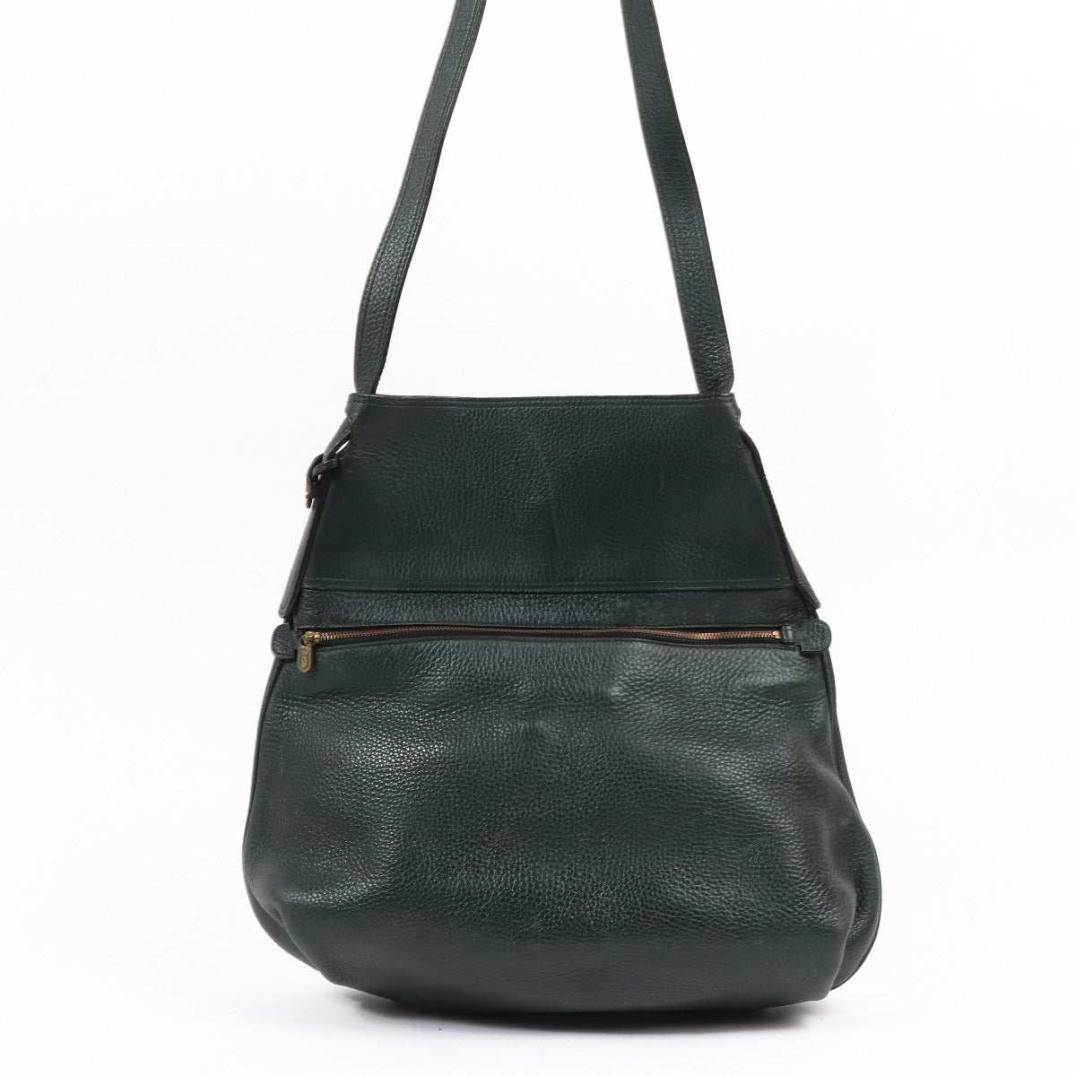 Buy an authentic second-hand Delvaux Green Leather Faust Shoulder Bag in very good condition at Labellov in Antwerp.