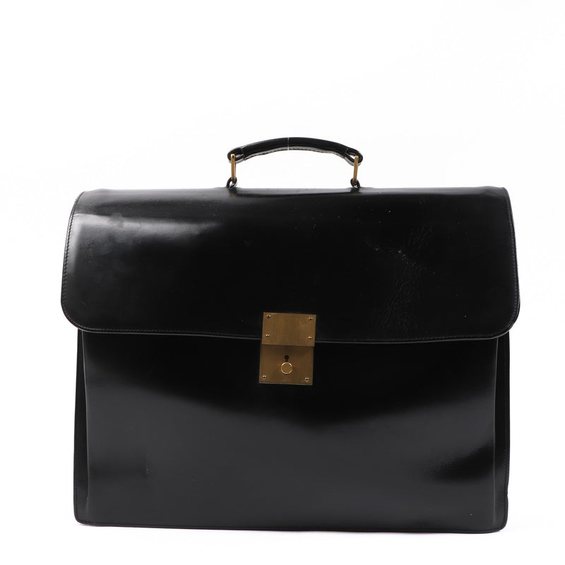 Delvaux Black Box Calf Vintage Briefcase