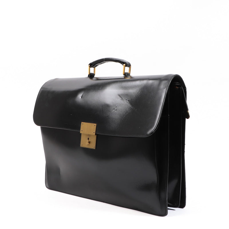 Delvaux Black Box Calf Vintage Briefcase