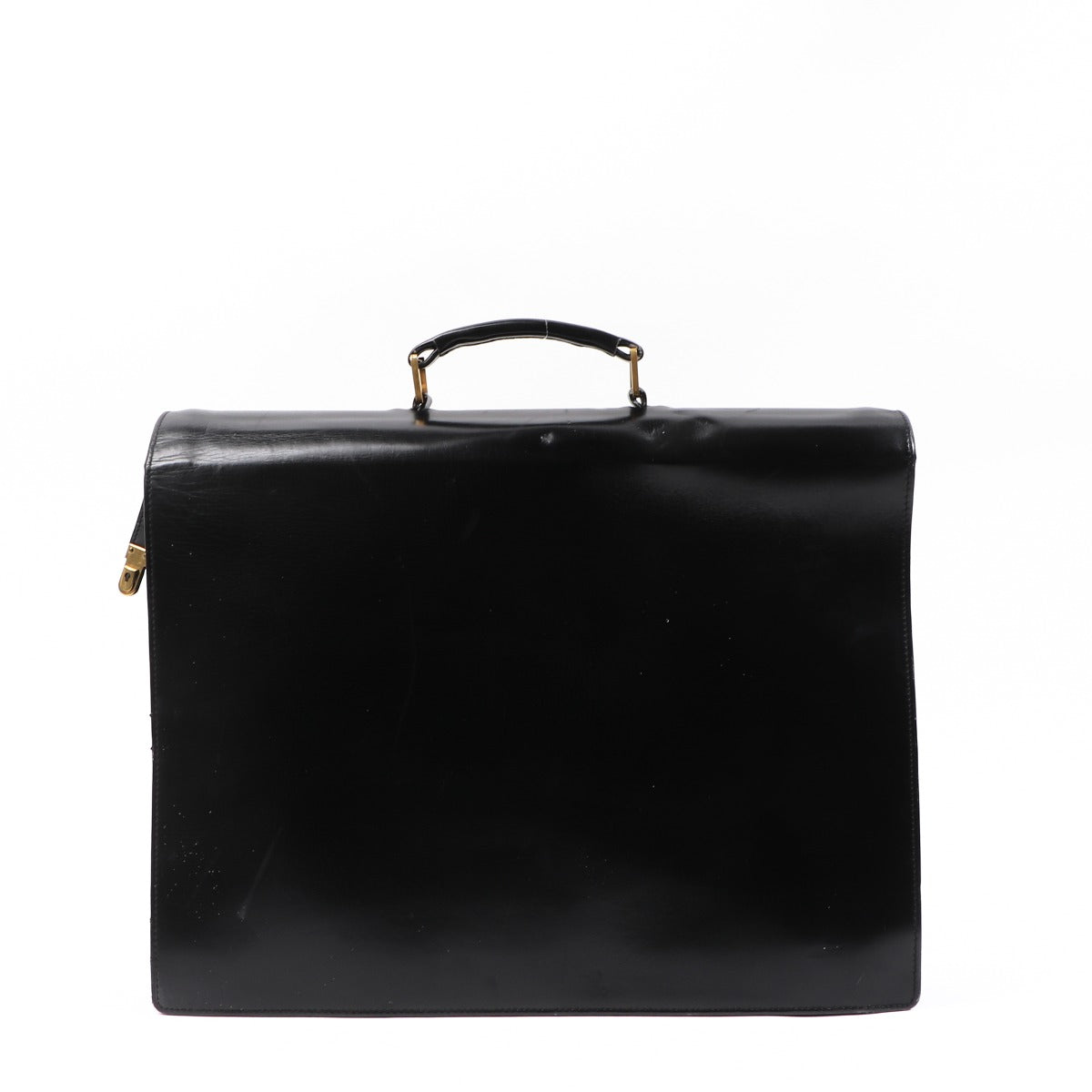 Delvaux Zwart Kalfsleer Vintage Aktetas