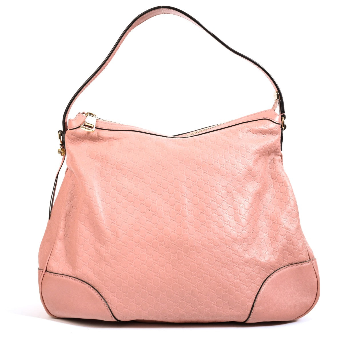 Shop safe online at Labellov in Antwerp, Brussels and Knokke this 100% authentic second hand Gucci Pink Microguccissima Large Bree Shoulder Bag