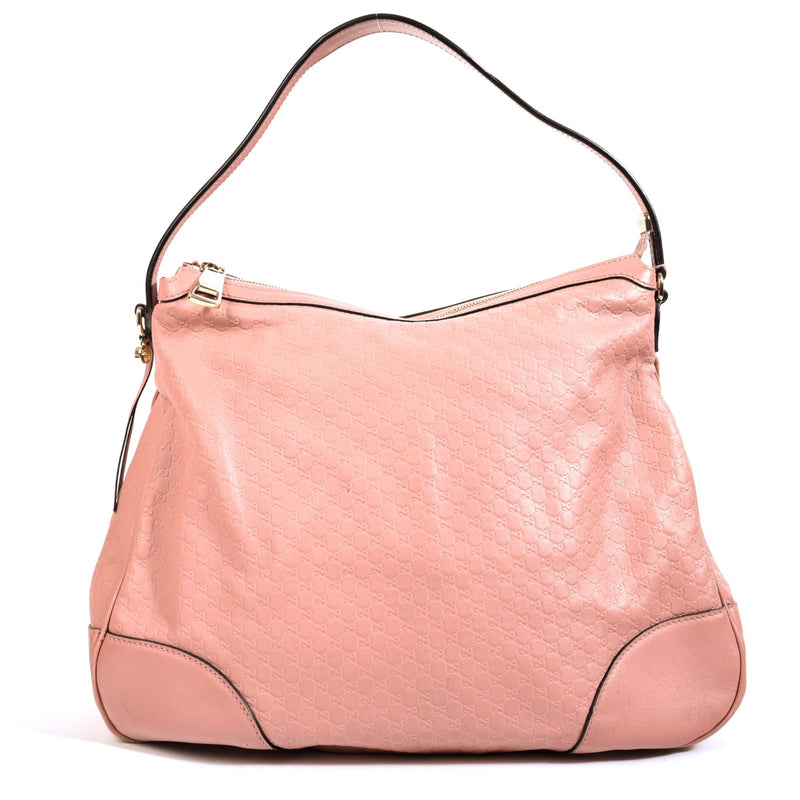 Shop safe online at Labellov in Antwerp, Brussels and Knokke this 100% authentic second hand Gucci Pink Microguccissima Large Bree Shoulder Bag