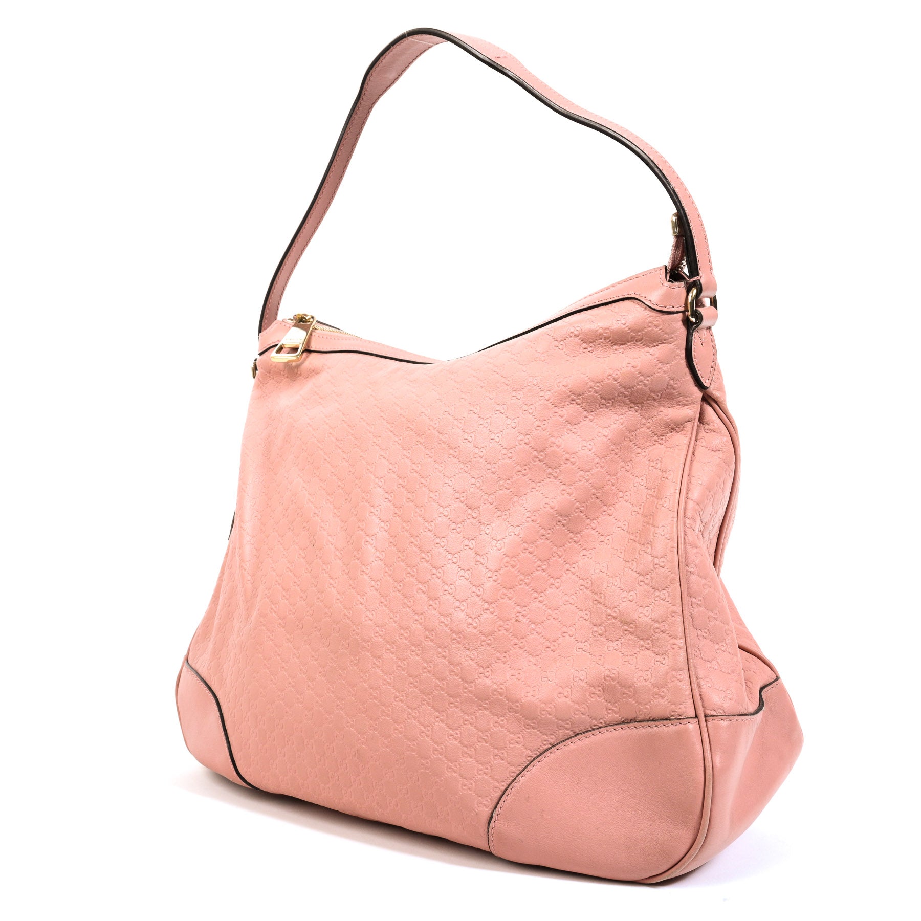 Shop safe online at Labellov in Antwerp, Brussels and Knokke this 100% authentic second hand Gucci Pink Microguccissima Large Bree Shoulder Bag