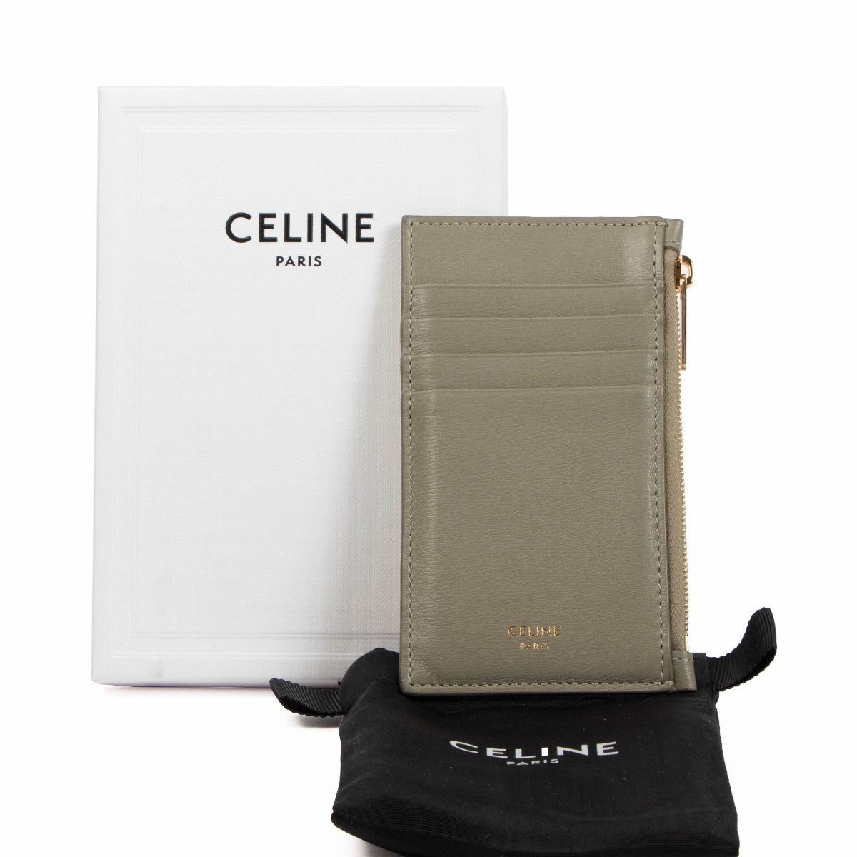 Celine Grey Essentials Compact Card Holder