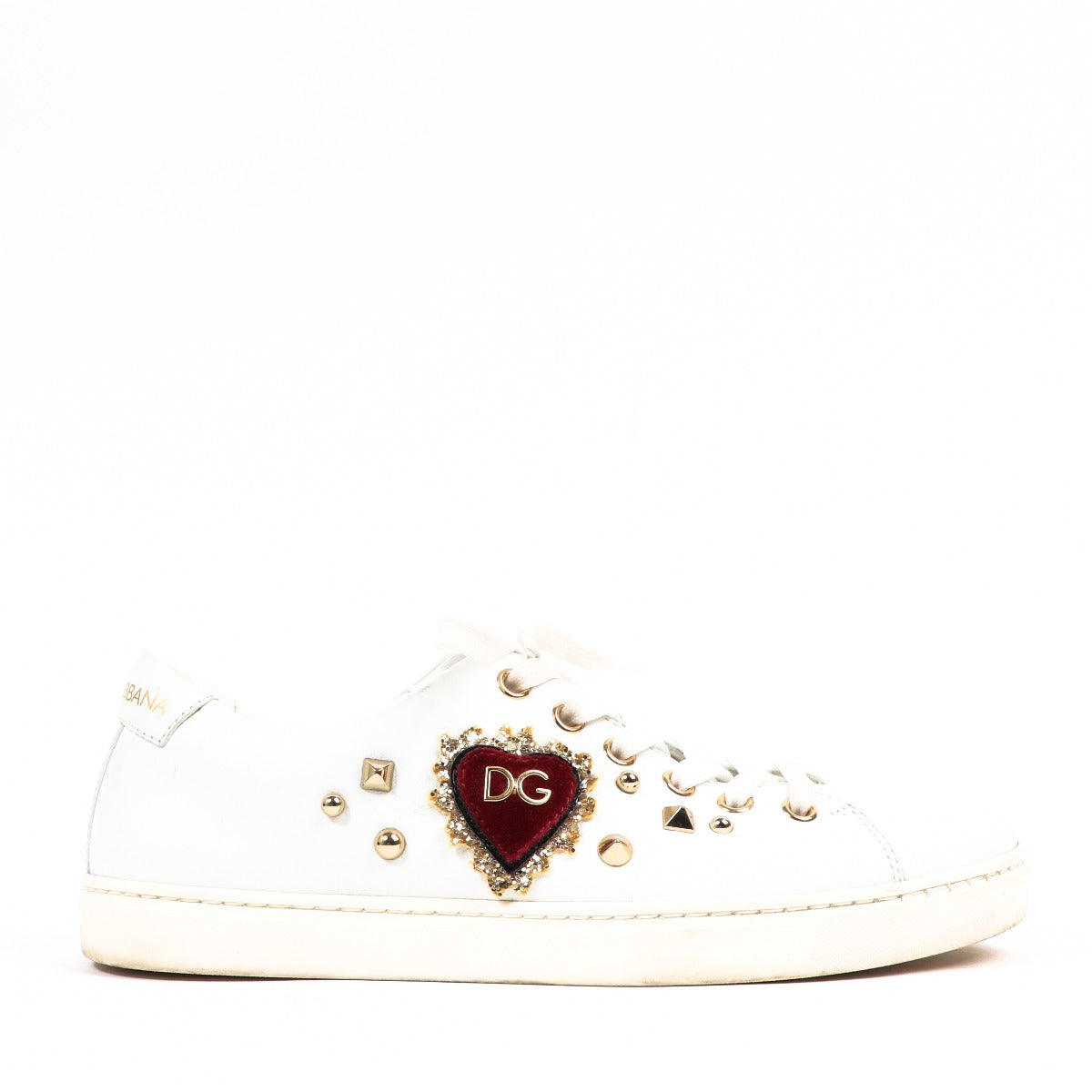 Dolce & Gabbana White Calfskin Sneakers - Size 36 1/2