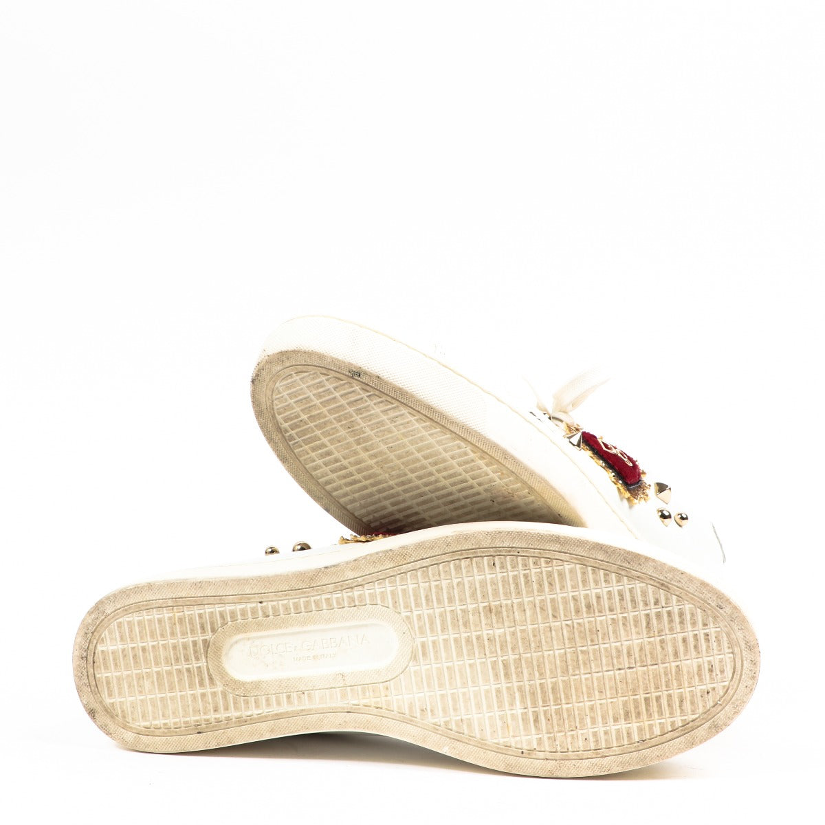Dolce & Gabbana White Calfskin Sneakers - Size 36 1/2