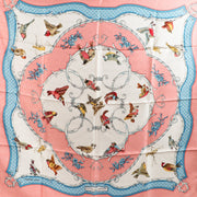Hermès Pink La Clé des Champs Silk Jacquard 90 Scarf