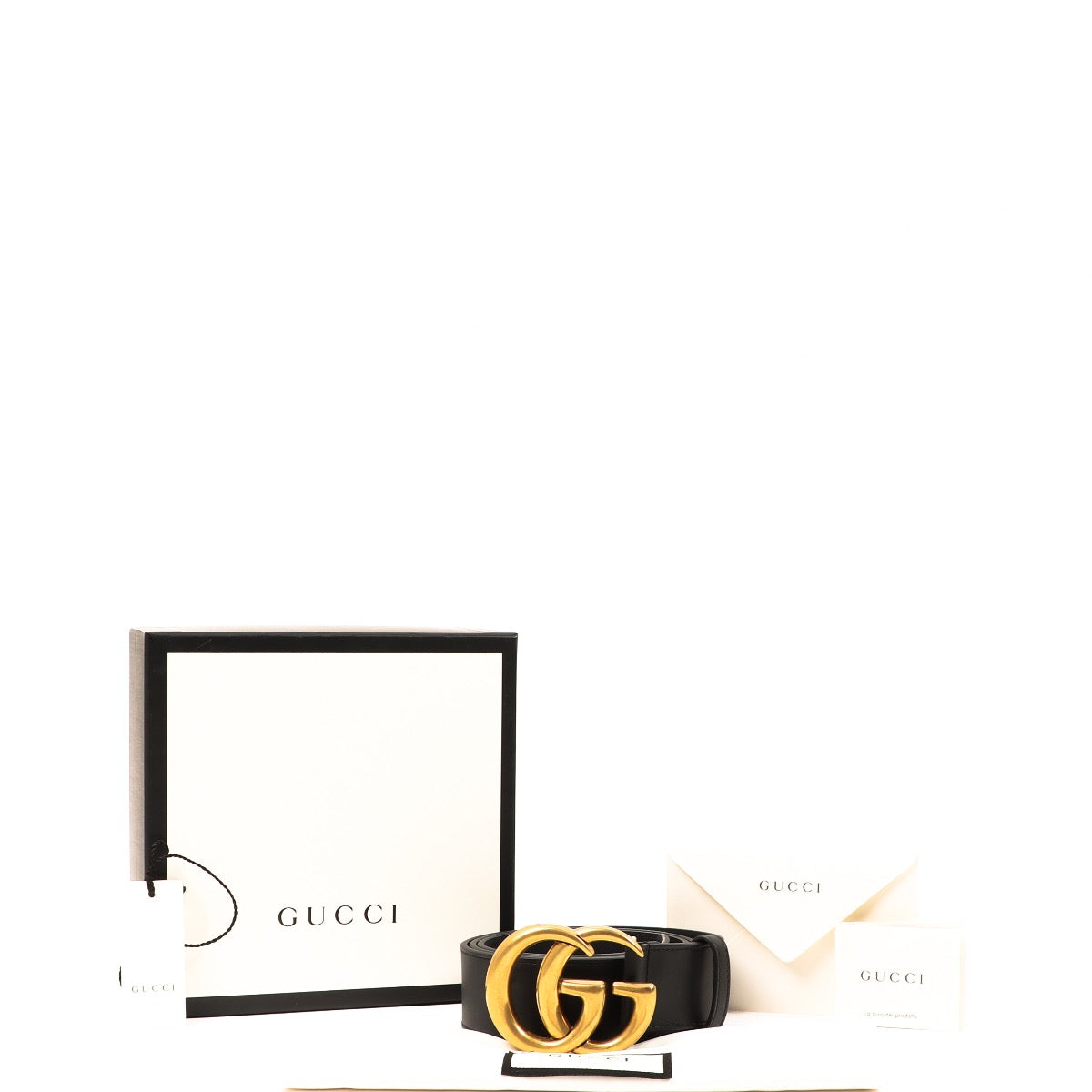 Shop safe online at Labellov in Antwerp this 100% authentic second hand Gucci Black Leather GG Marmont Belt - size 95