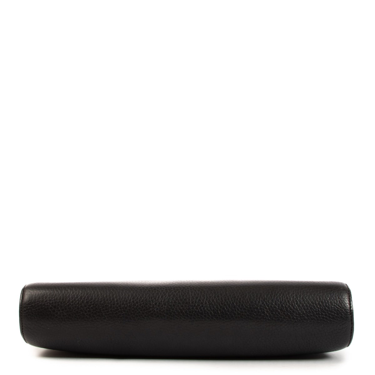 Pochette vintage grand format en cuir noir Delvaux