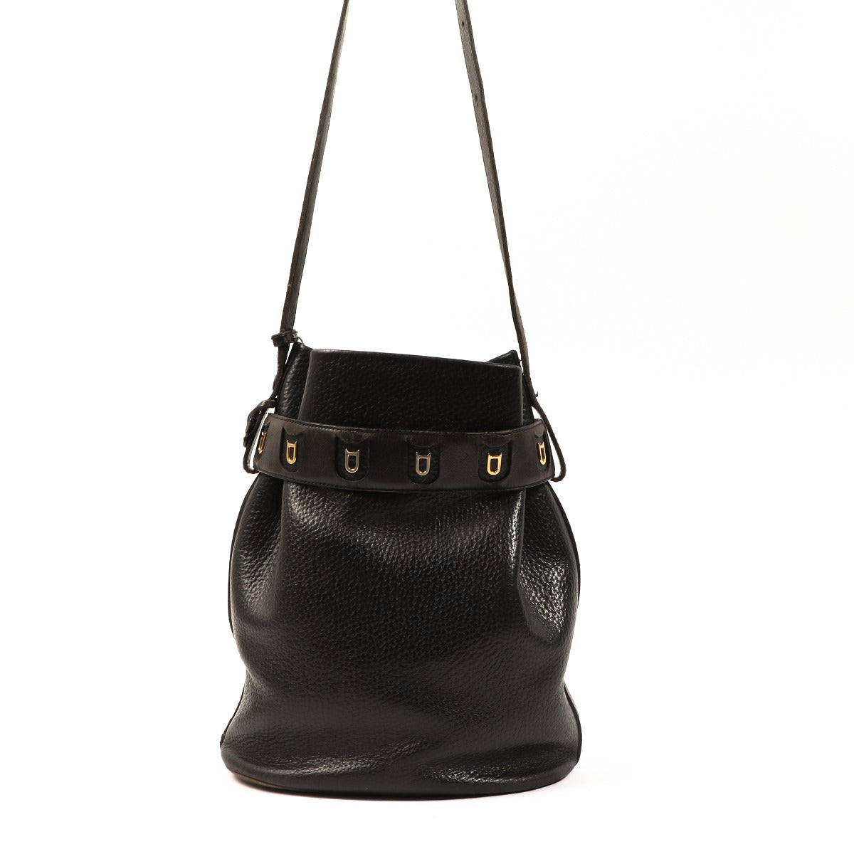 Buy an authentic second-hand Delvaux Black Leather Calicot Bucket Shoulder Bag in very good condition at Labellov in Antwerp.