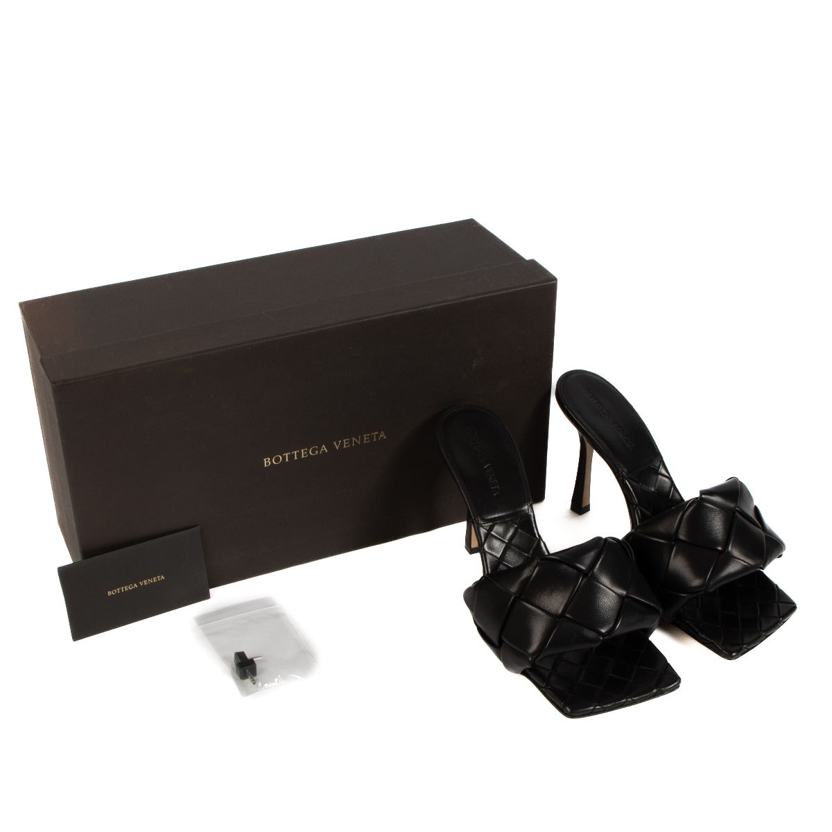 Bottega Veneta Black Lido Mule Sandals