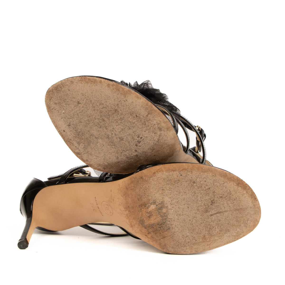 Chanel zwarte tule sandalen - maat 38