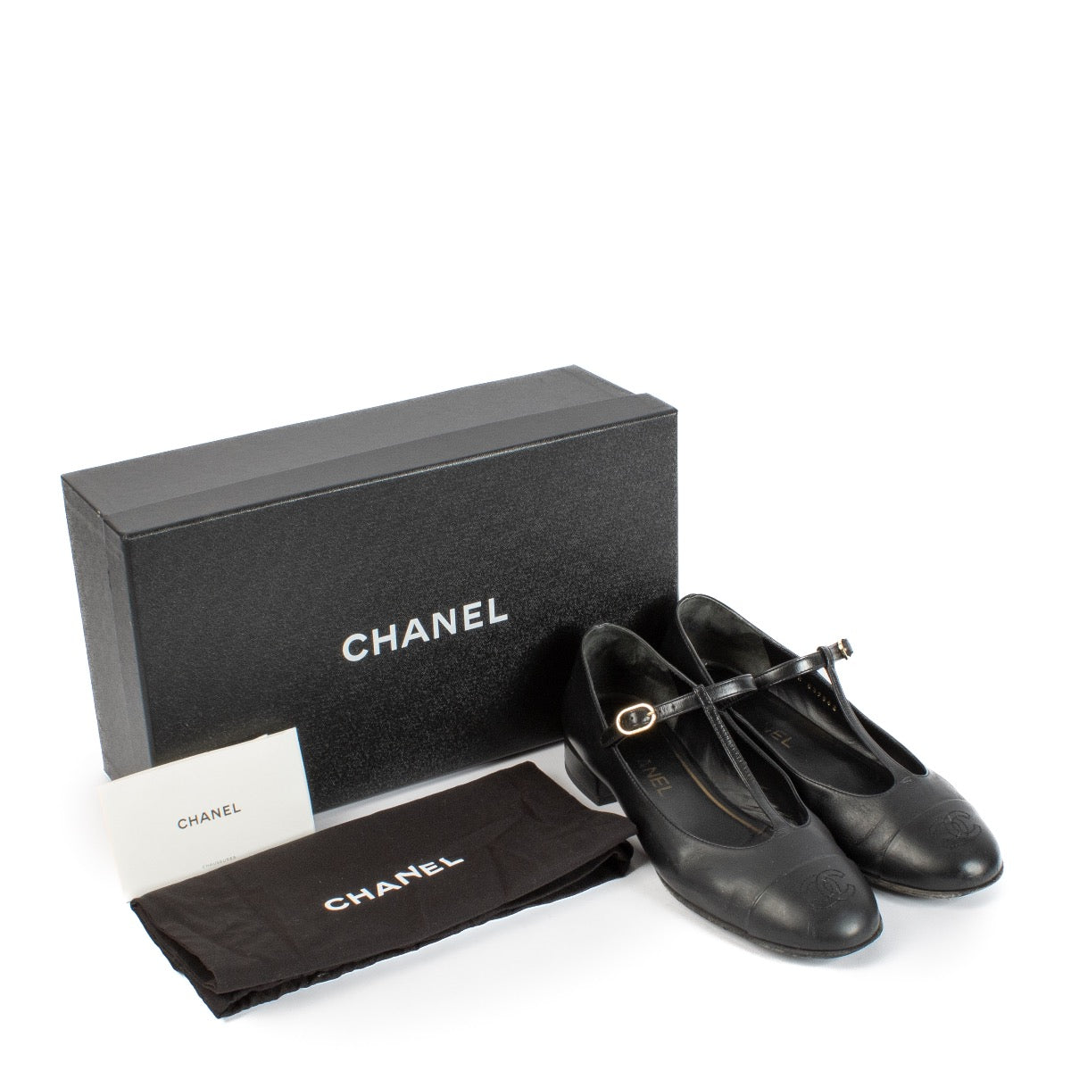 shop 100% authentic second hand Chanel Black Mary Janes Flats - Size 38 on Labellov.com