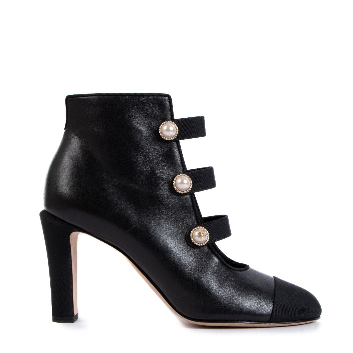 Chanel Black Pearl Boots - size 37.5