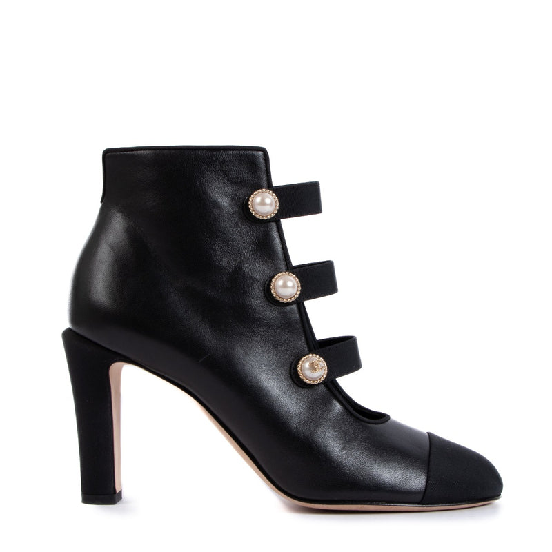 Chanel Black Pearl Boots - size 37.5