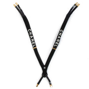 Chanel Black Logo Suspenders