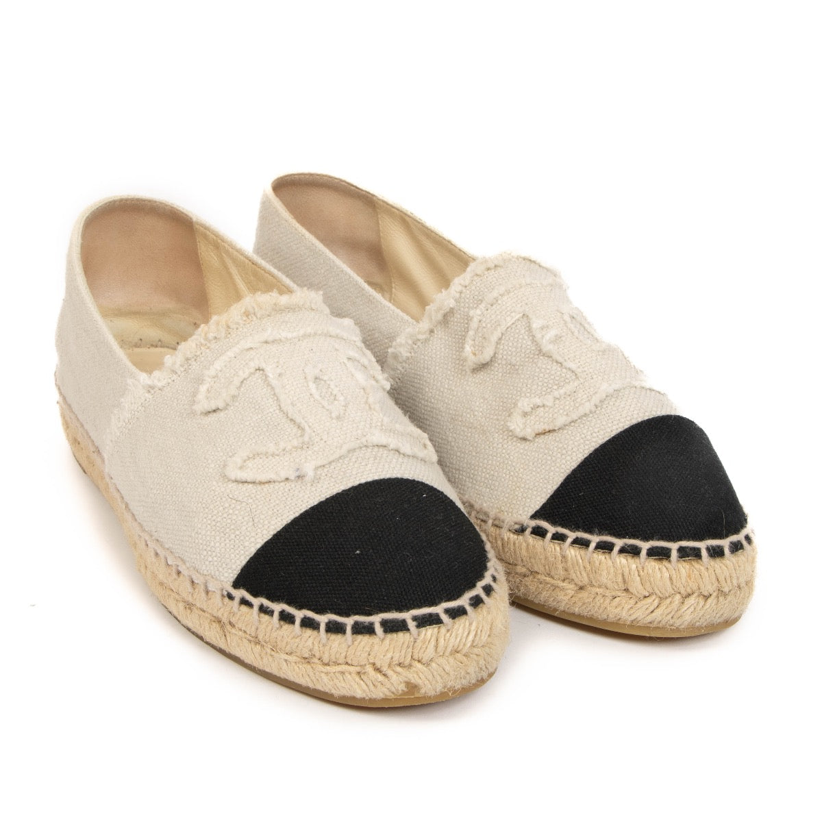 Chanel Black & White Espadrilles - size 38 for the best price at Labellov secondhand luxury