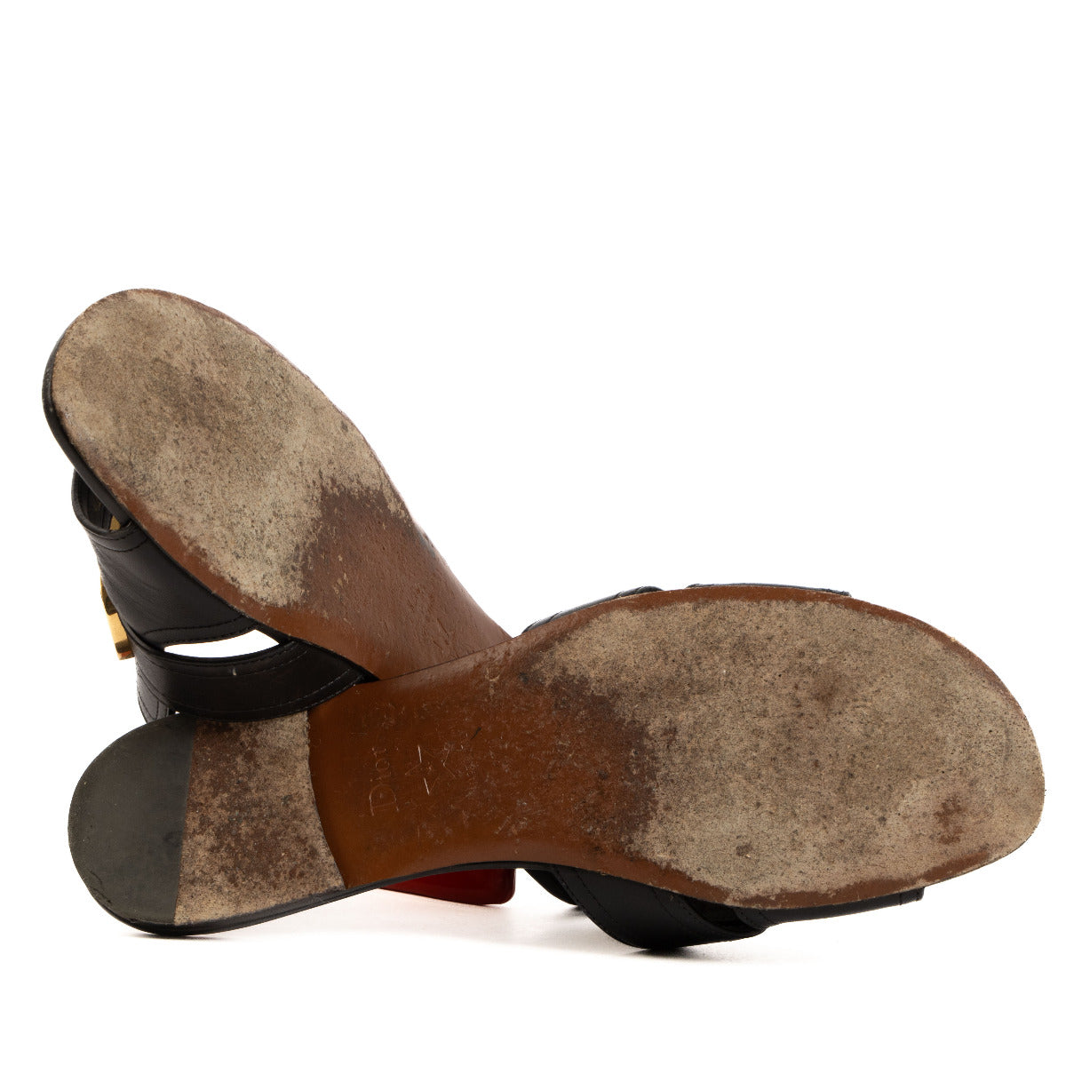 Christian Dior 30 Montaigne Black Sandals - size 37