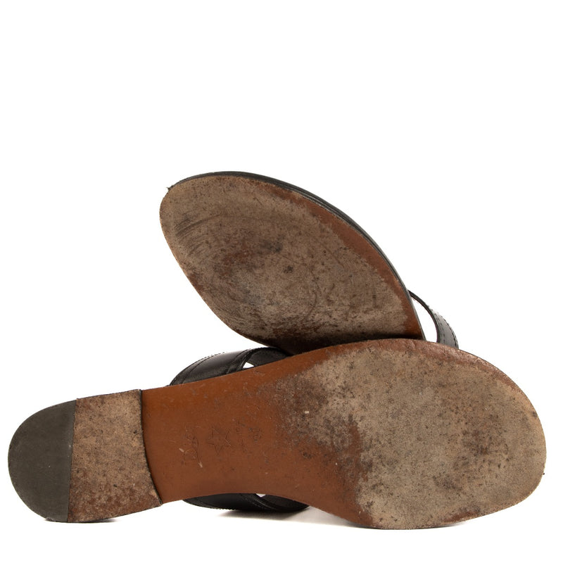 Shop 100% authentic second-hand Christian Dior Black Montaigne 30 Thong Sandals in size 38 on Labellov.com