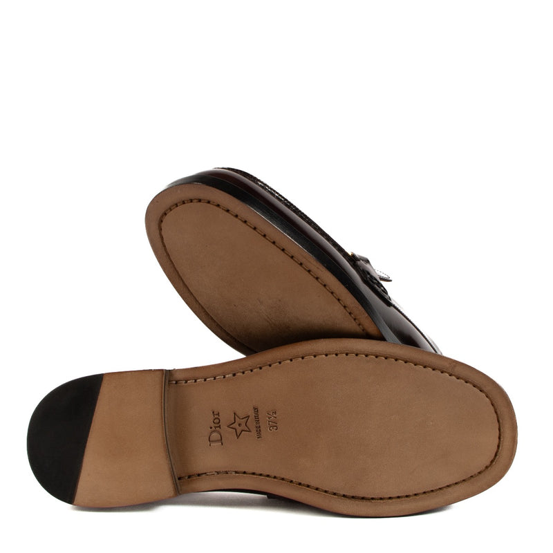 Shop 100% authentic second-hand Christian Dior Burgundy Leather Boy Loafers in size 37.5 on Labellov.com
