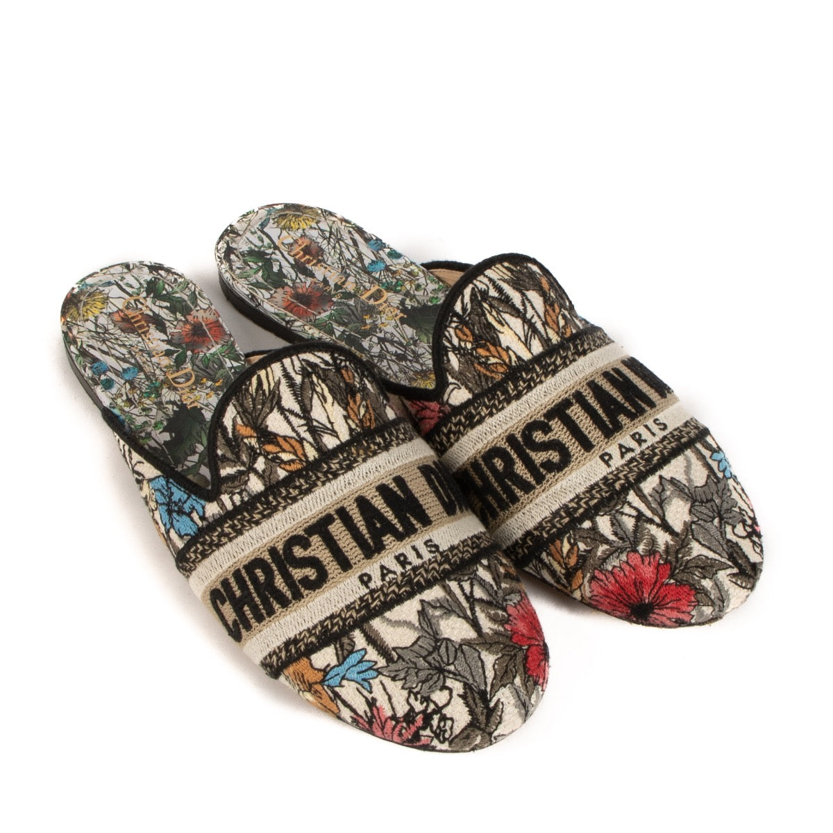 shop 100% authentic second hand Christian Dior Flower Patterns Embroidered Flats - Size 37 1/2 on Labellov.com