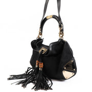 Gucci Black GG Canvas Medium Indy Babouska Shoulder Bag