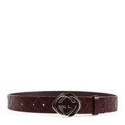 Gucci Brown Leather Signature GG Belt