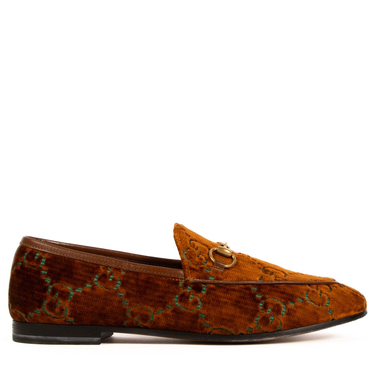 Shop 100% authentic second-hand Gucci Brown GG Velvet Jordaan Loafers in size 37,5on Labellov.com