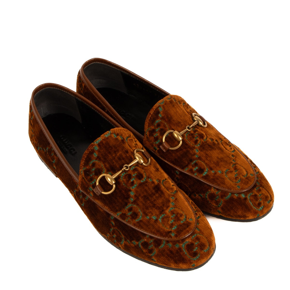 Shop 100% authentic second-hand Gucci Brown GG Velvet Jordaan Loafers in size 37,5on Labellov.com