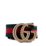 Shop safe online at Labellov in Antwerp this 100% authentic second hand Gucci Web Torchon Double G Belt - size 75