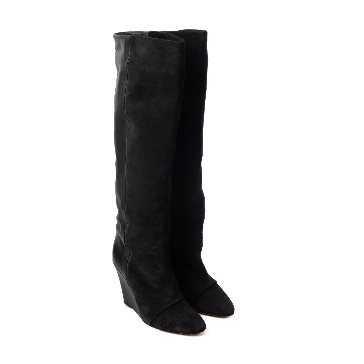 Shop safe online at Labellov in Antwerp, Brussels and Knokke these 100% authentic second hand Isabel Marant Black Suede Wedge Boots size 38