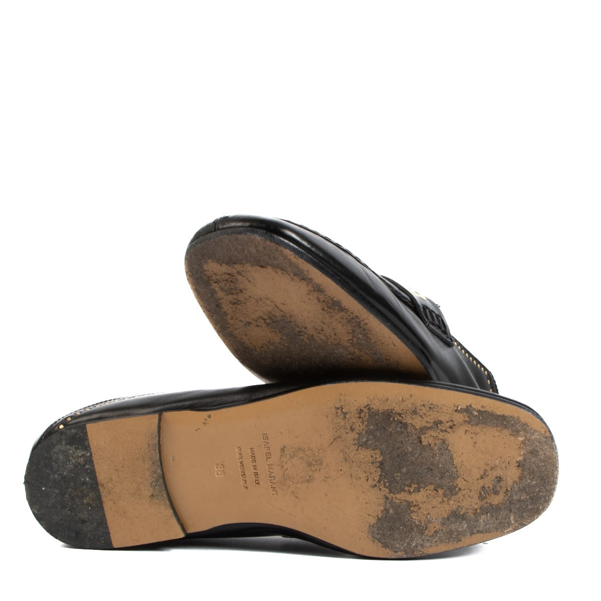 Loafer, Mules, Isabel Marant, Eyelet, Black, Leather, Preloved, Labellov, Antwerp, Knokke