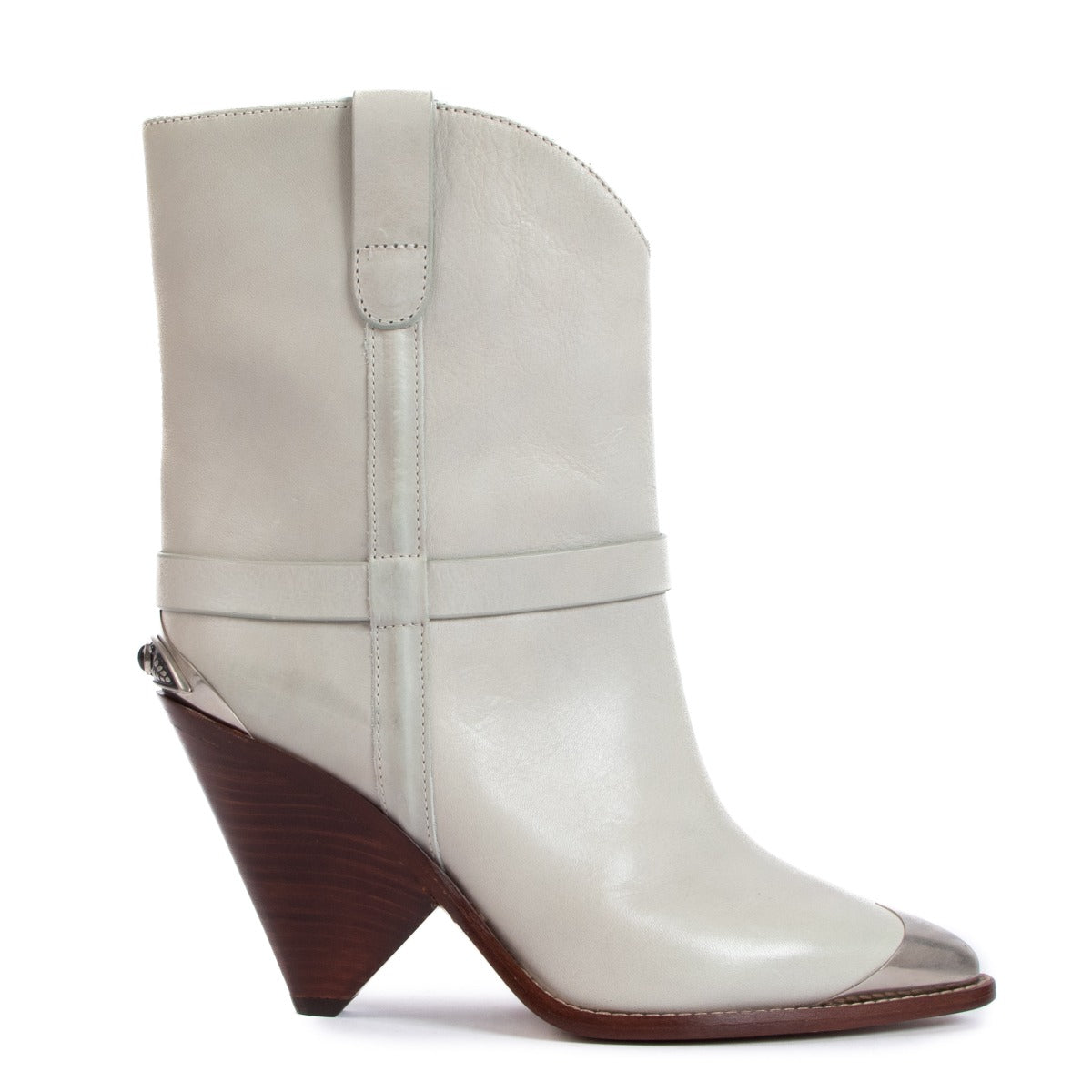 Isabel Marant Beige Lamsy Cowboy Boots