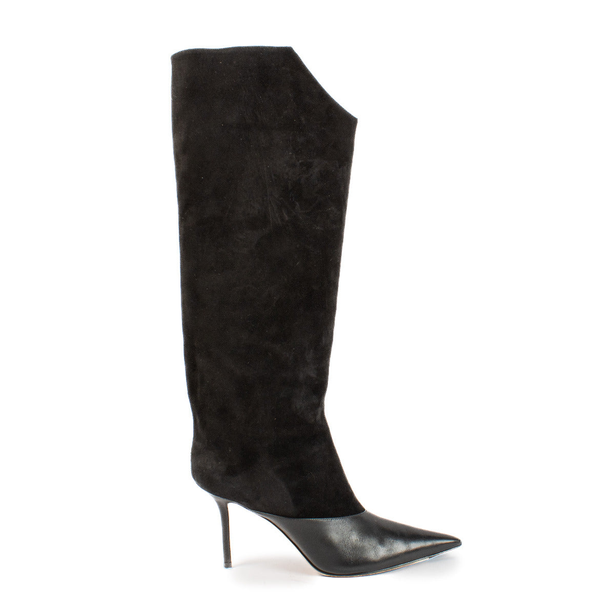 Jimmy Choo Black Suede Brelan 85 Boots - size 38
