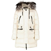 Moncler White Aphrotiti Long Down Jacket