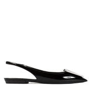 shop 100% authentic second hand Saint Laurent Black Patent Leather Maxine Slingback Flats - Size 38 on Labellov.com