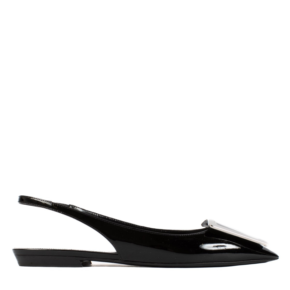 shop 100% authentic second hand Saint Laurent Black Patent Leather Maxine Slingback Flats - Size 38 on Labellov.com