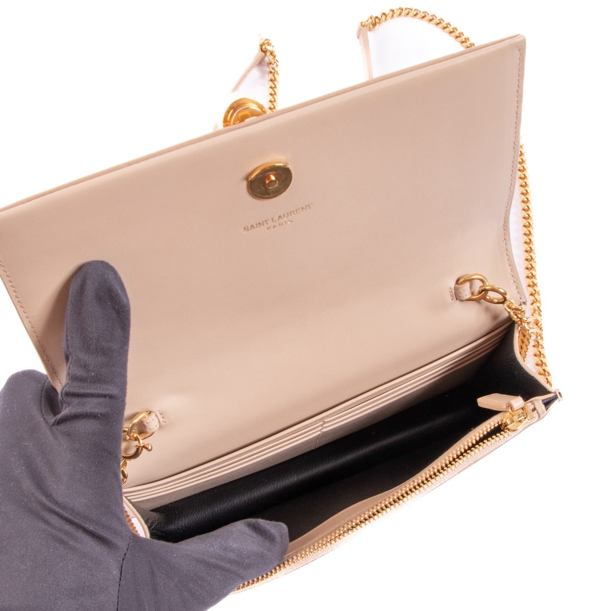 Portefeuille Kate à Pinceau Beige Saint Laurent