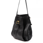 Buy an authentic Delvaux Black Faust Leather Shoulder Bag in good condition at Labellov in Antwerp.