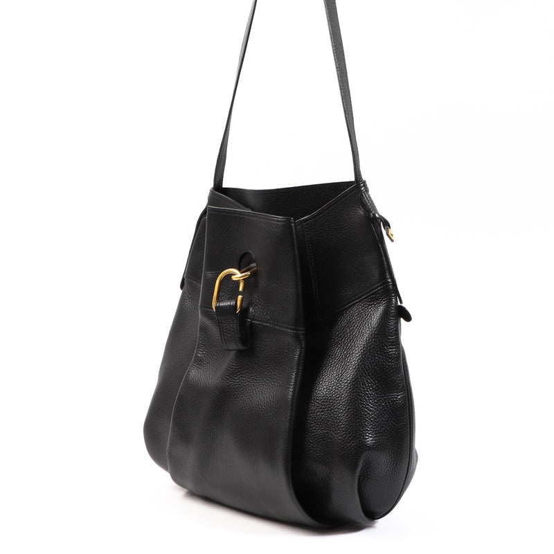 Buy an authentic Delvaux Black Faust Leather Shoulder Bag in good condition at Labellov in Antwerp.