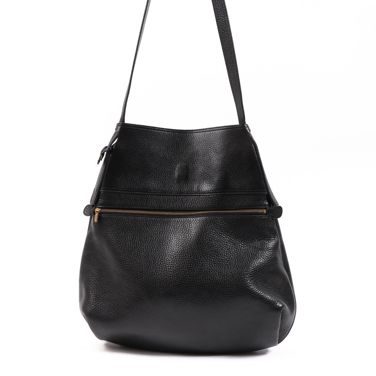 Delvaux Zwart Leren Faust Schoudertas