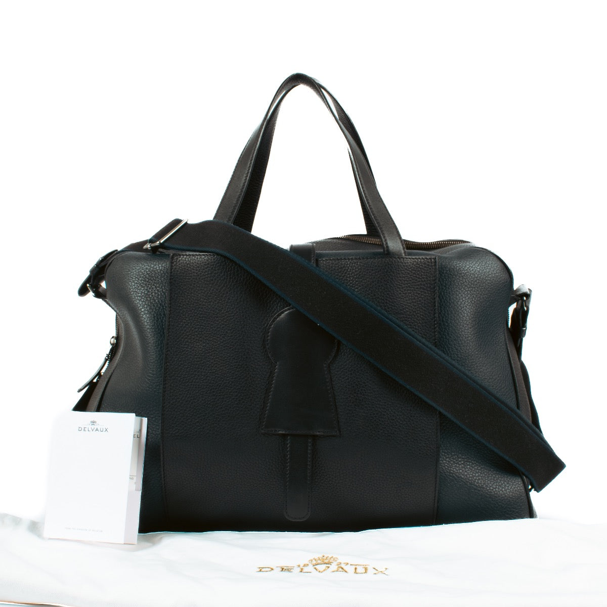 shop 100% authentic second hand Delvaux Navy Black Taurillon Soft Magritte Bag on Labellov.com