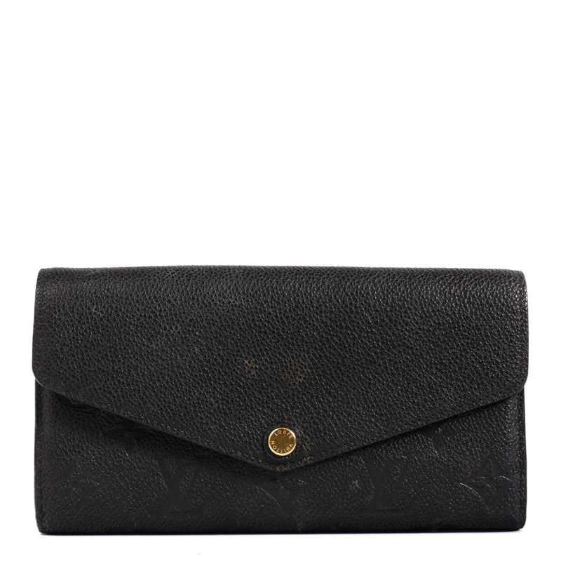 Shop an authentic preloved Louis Vuitton Black Monogram Empreinte Leather Sarah Wallet on Labellov.com