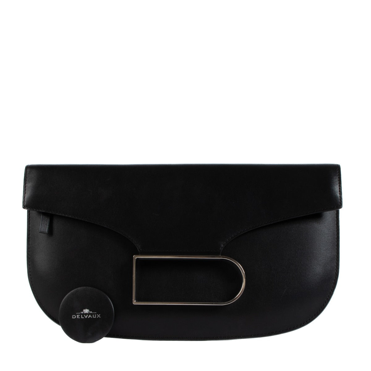 Pochette Delvaux en cuir noir