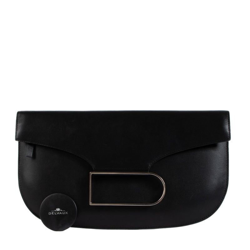 Delvaux Zwart Leren Clutch