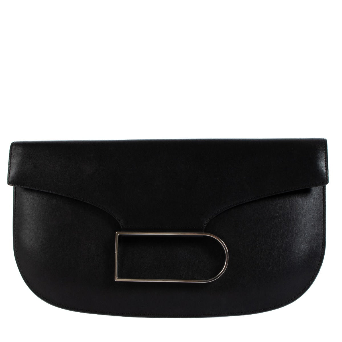 Pochette Delvaux en cuir noir