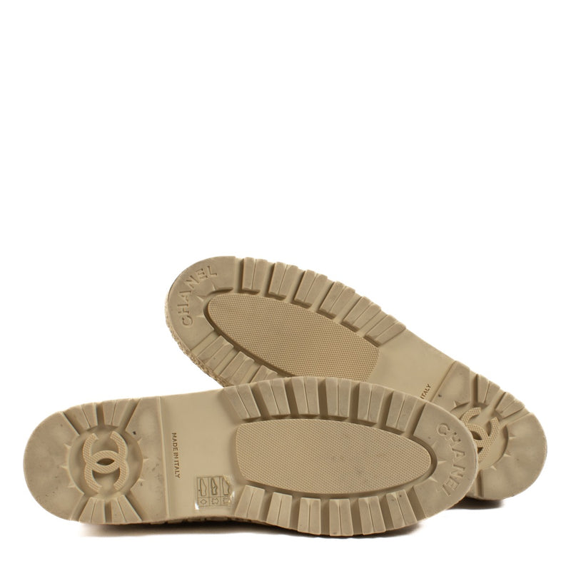 Chanel Beige Leren Sneakers - Maat 41